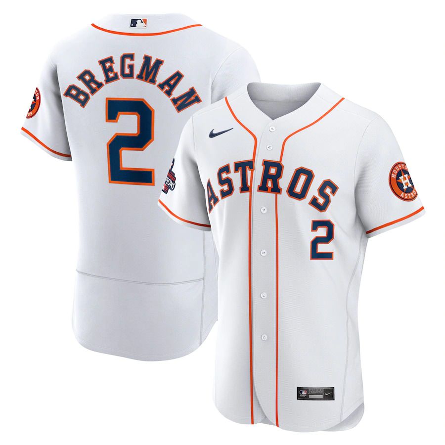 Men Houston Astros #2 Alex Bregman Nike White 2022 World Series Champions Home Authentic MLB Jersey